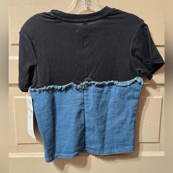 Thrill Jeans Denim Zip Back Corset Crop Top NWT Size: Large - Picture 2 of 5